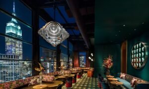 The Fleur Room NYC in Moxy Chelsea The North Room with view of The Empire State Building VIP Reservations at Always The VIP